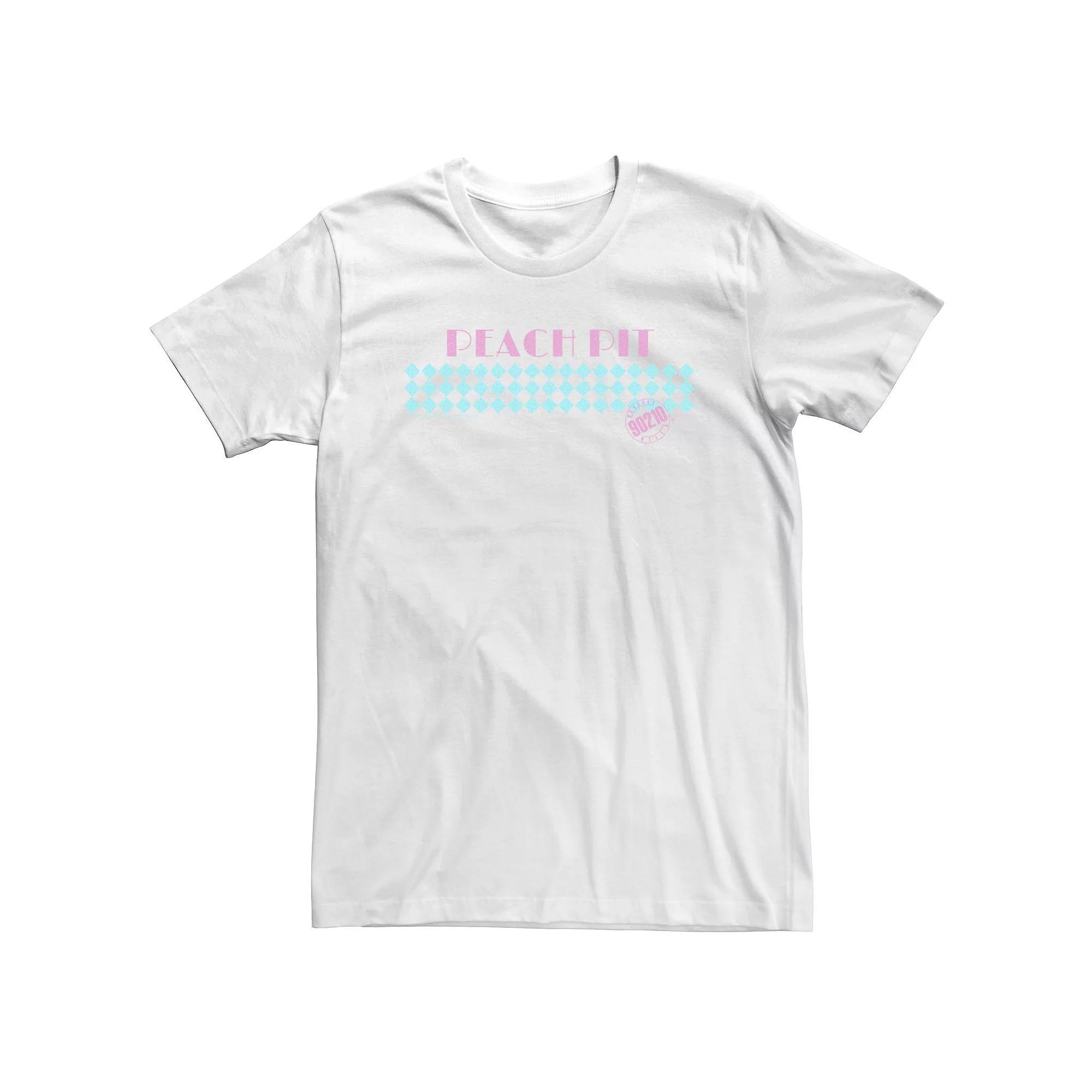 Big & Tall Beverly Hills 90210 Peach Pit Pattern Tee, Men's, Size: XL Tall, White Product Image