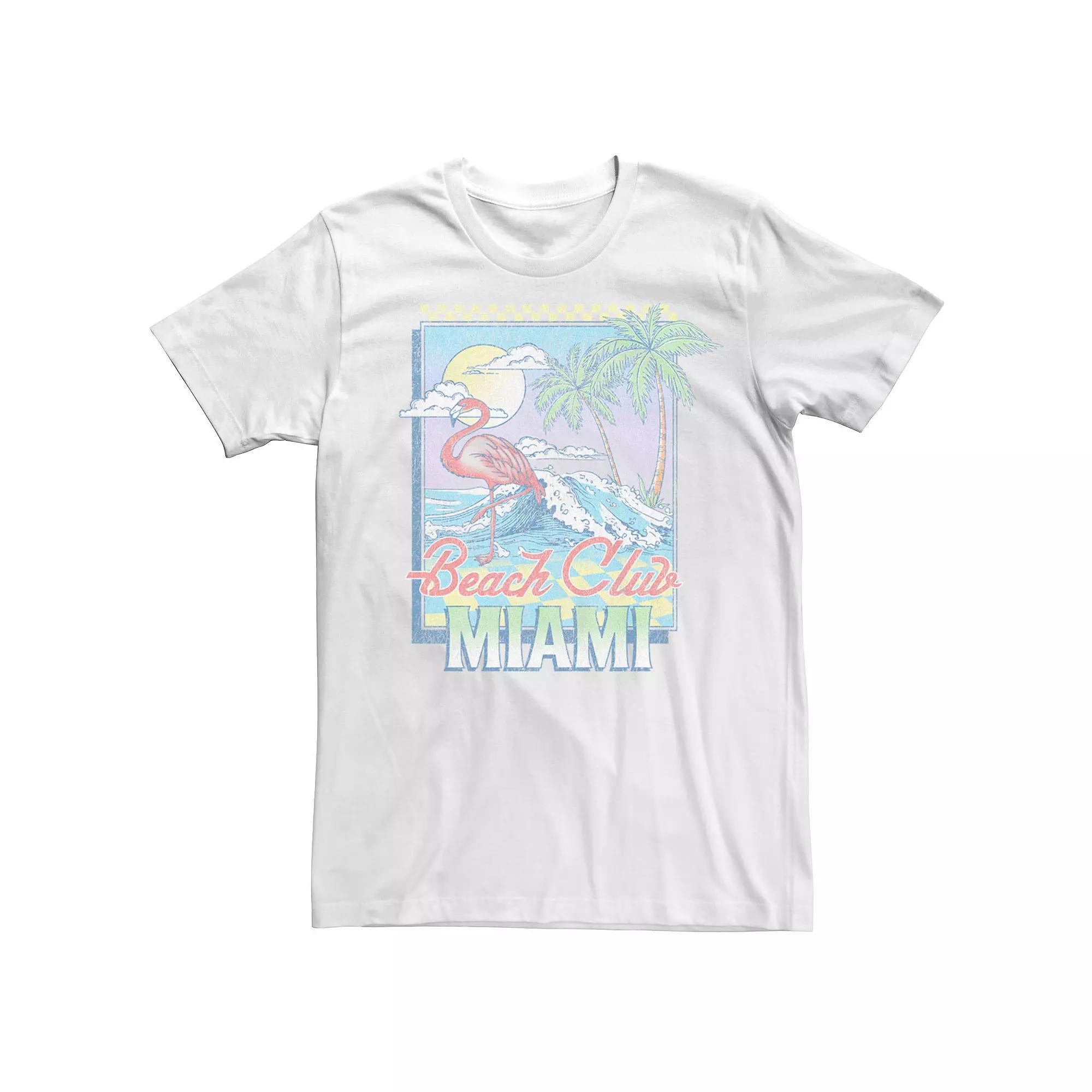 Men's Flamingo Beach Club Miami Stamp Tee, Size: Large, White Product Image