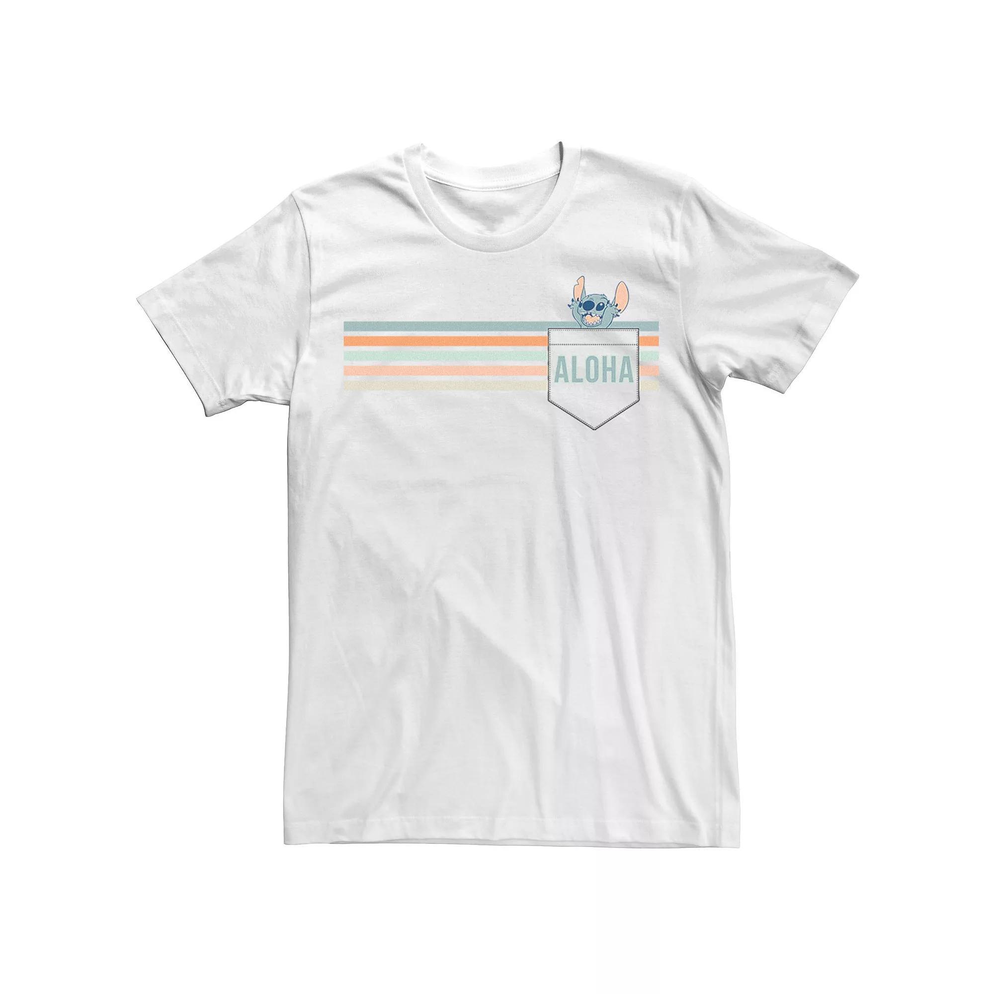 Disney's Lilo & Stitch Men's "Aloha" Tee, Size: Medium, White Product Image