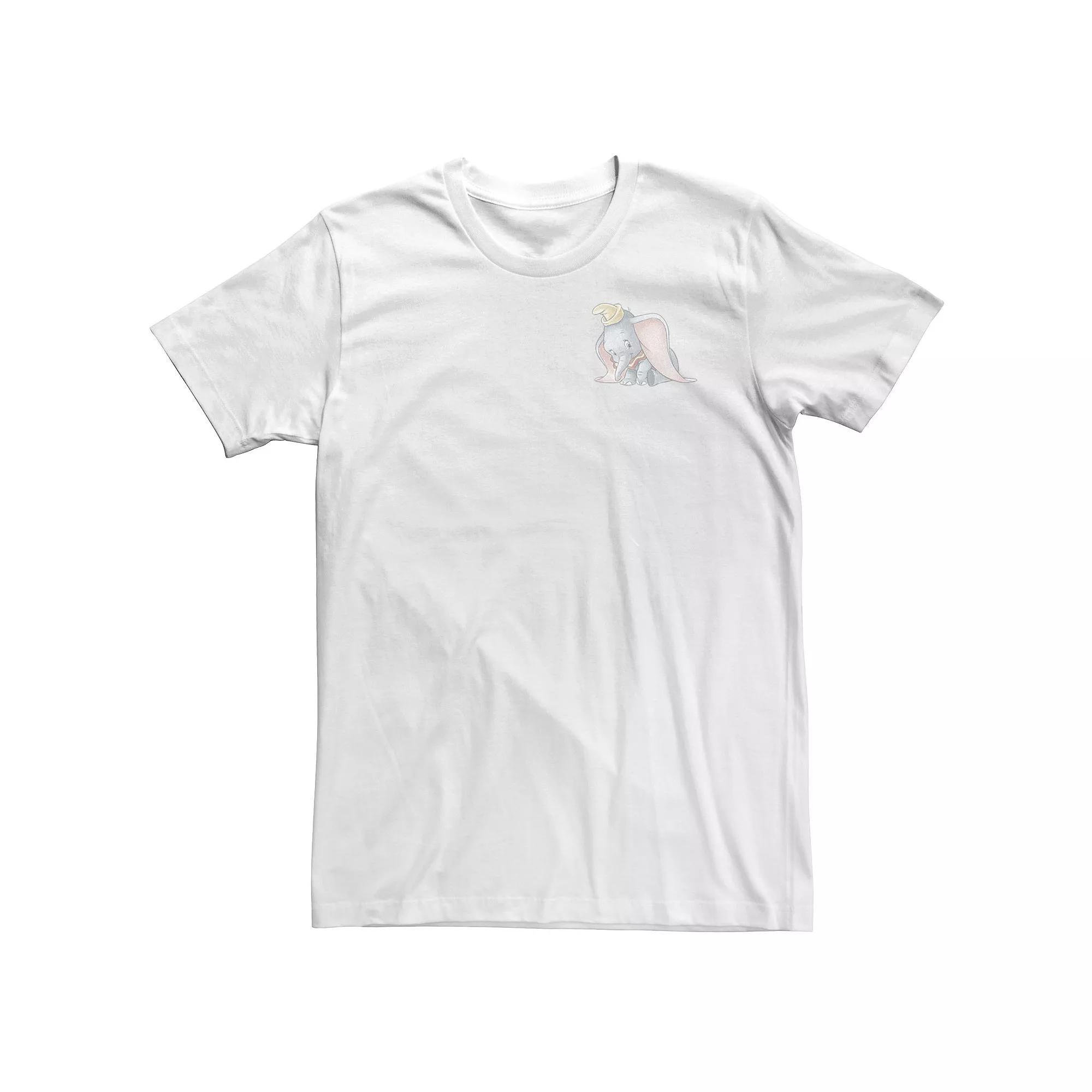 Big & Tall Disney Dumbo Cute Left Chest Vintage Tee, Men's, Size: 3XL Tall, White Product Image