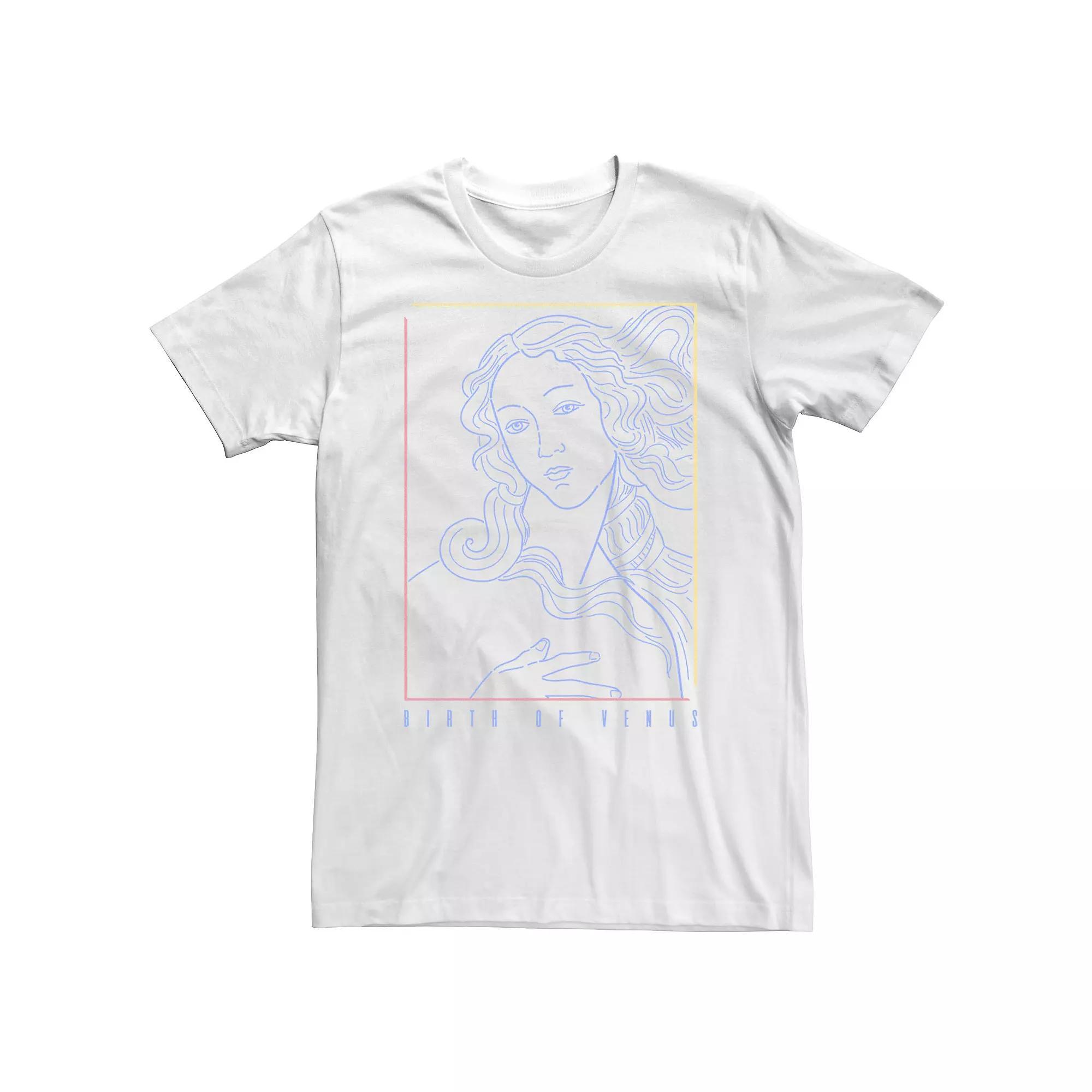 Big & Tall Fifth Sun Birth Of Venus Line Art Portrait Tee, Men's, Size: XL Tall, White Product Image