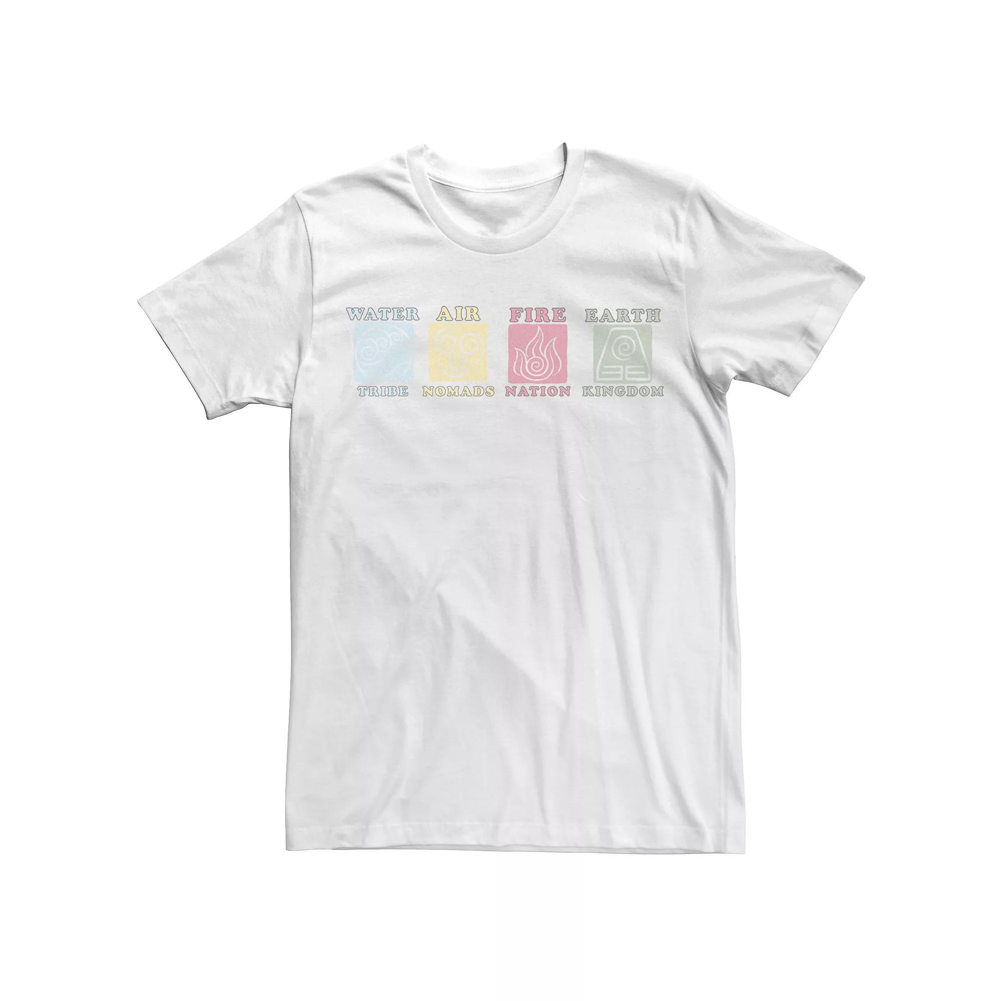 Big & Tall Avatar: The Last Airbender Elements Line Up Tee, Men's, Size: 4XL, White Product Image