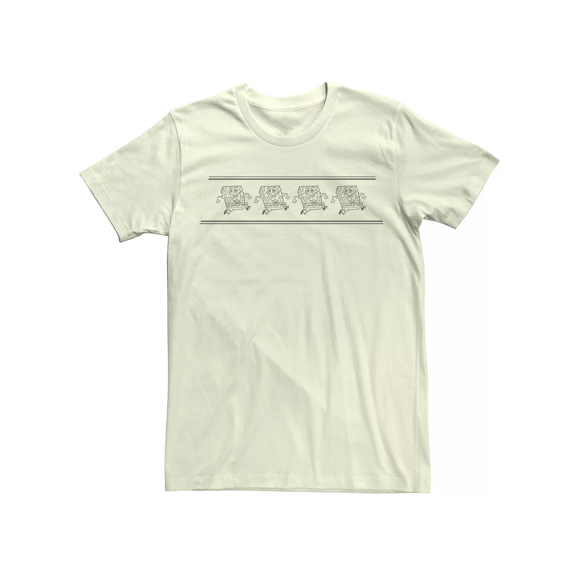 Men's SpongeBob SquarePants Line Up Tee, Size: Medium, Natural Product Image