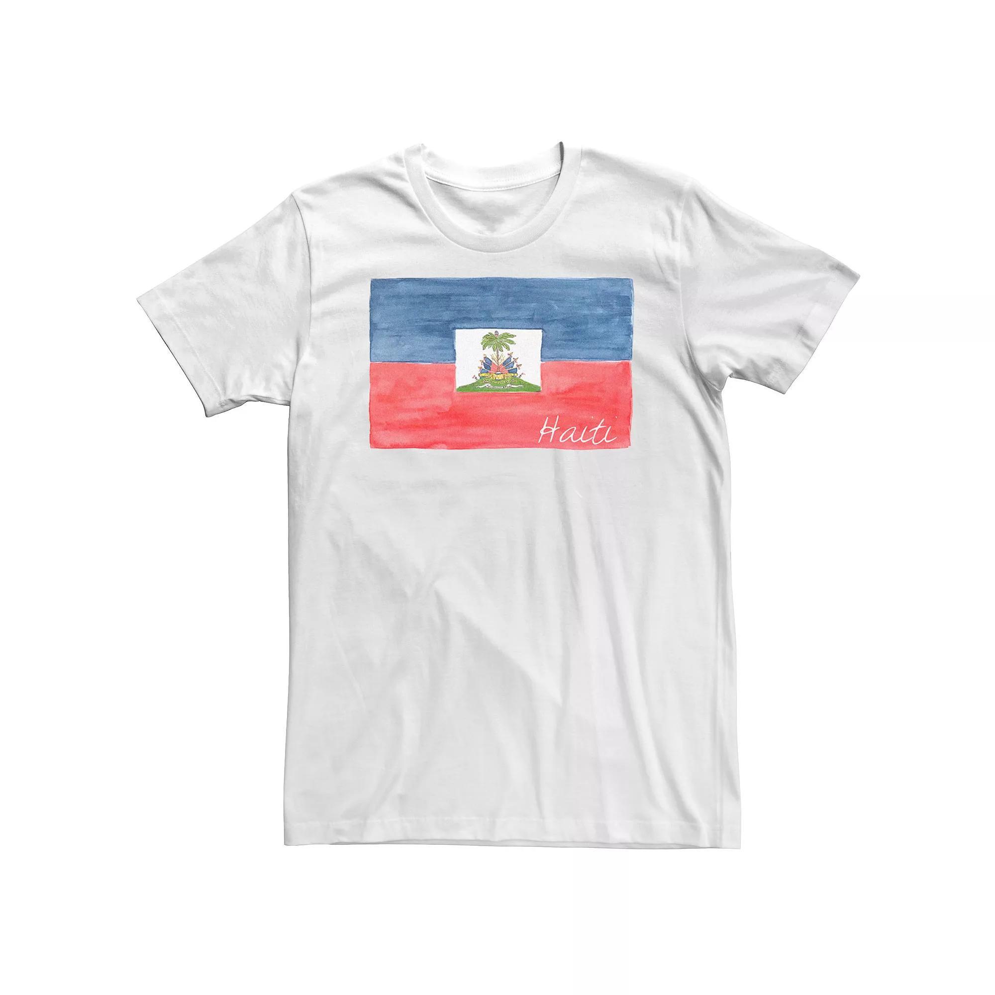 Big & Tall HHM Haiti Flag Watercolor Tee, Men's, Size: 3XL, White Product Image