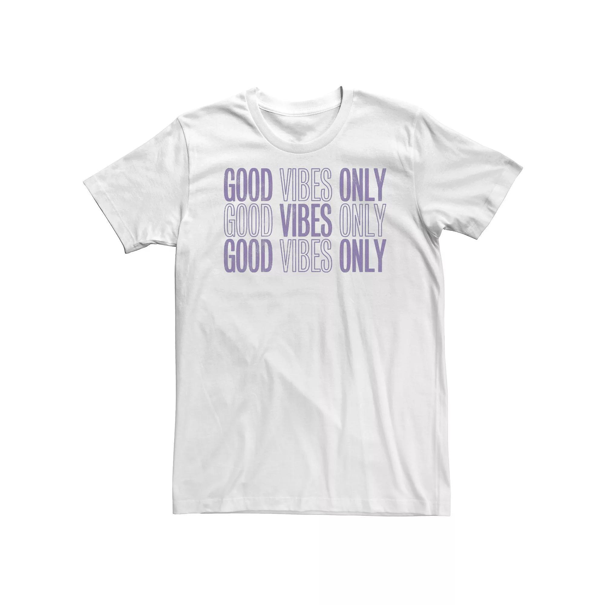 Big & Tall "Good Vibes Only" Tee, Men's, Size: 4XLT, White Product Image