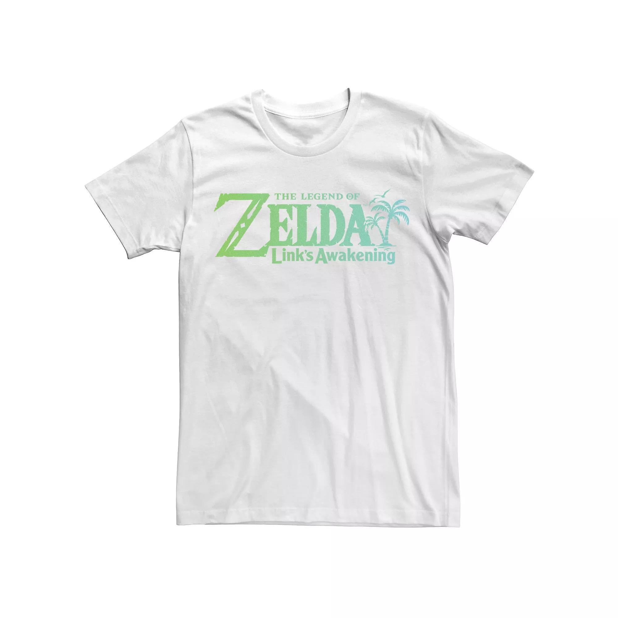 Men's The Legend Of Zelda Link's Awakening Gradient Logo Tee, Size: XS, Grey Heather Product Image