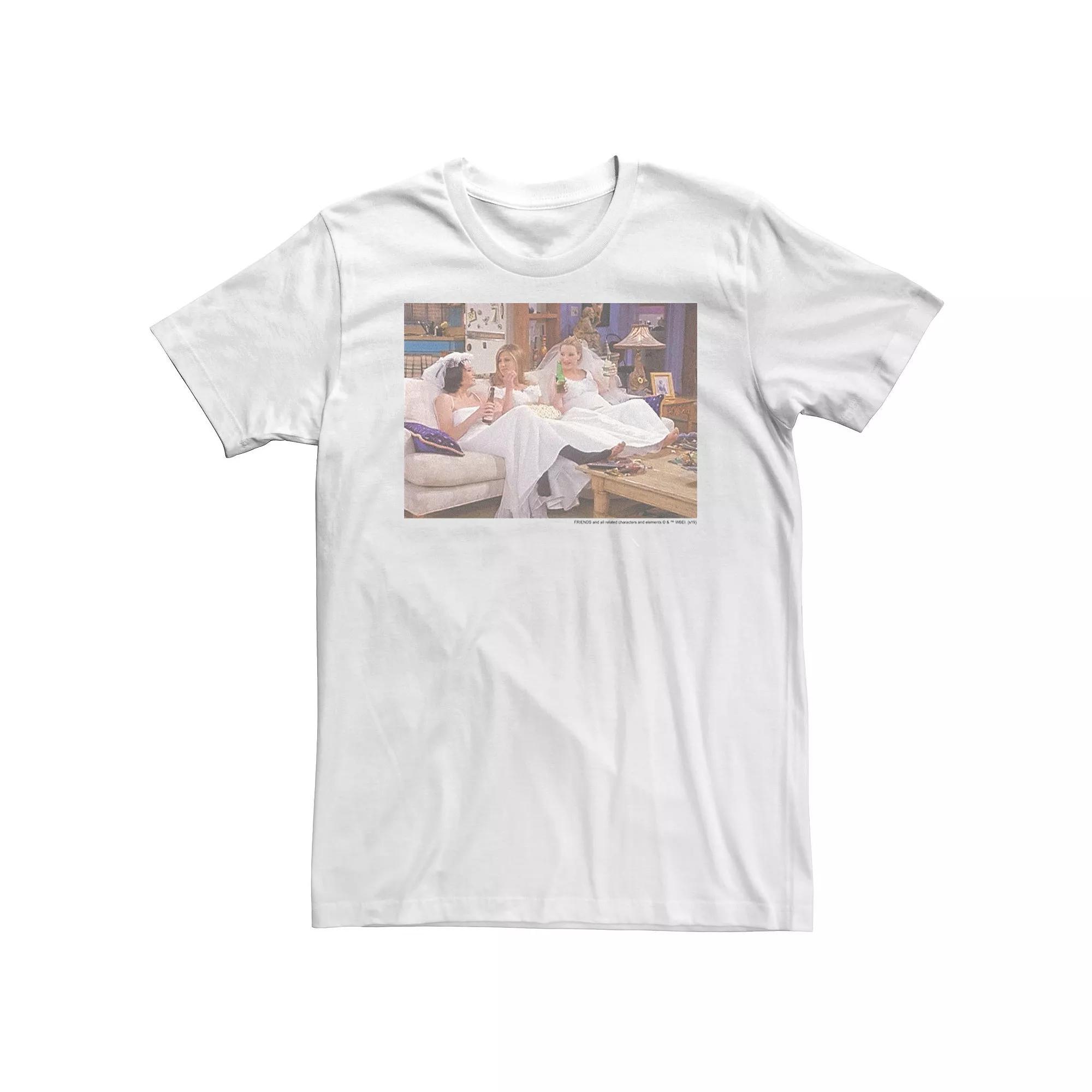Big & Tall Friends Phoebe Monica & Rachel Wedding Gown Photos Tee, Men's, Size: 5XL, White Product Image