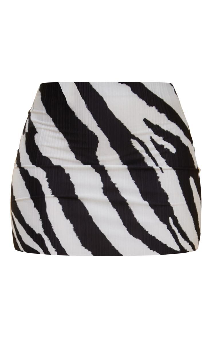 Zebra Printed Plisse Micro Mini Skirt Product Image
