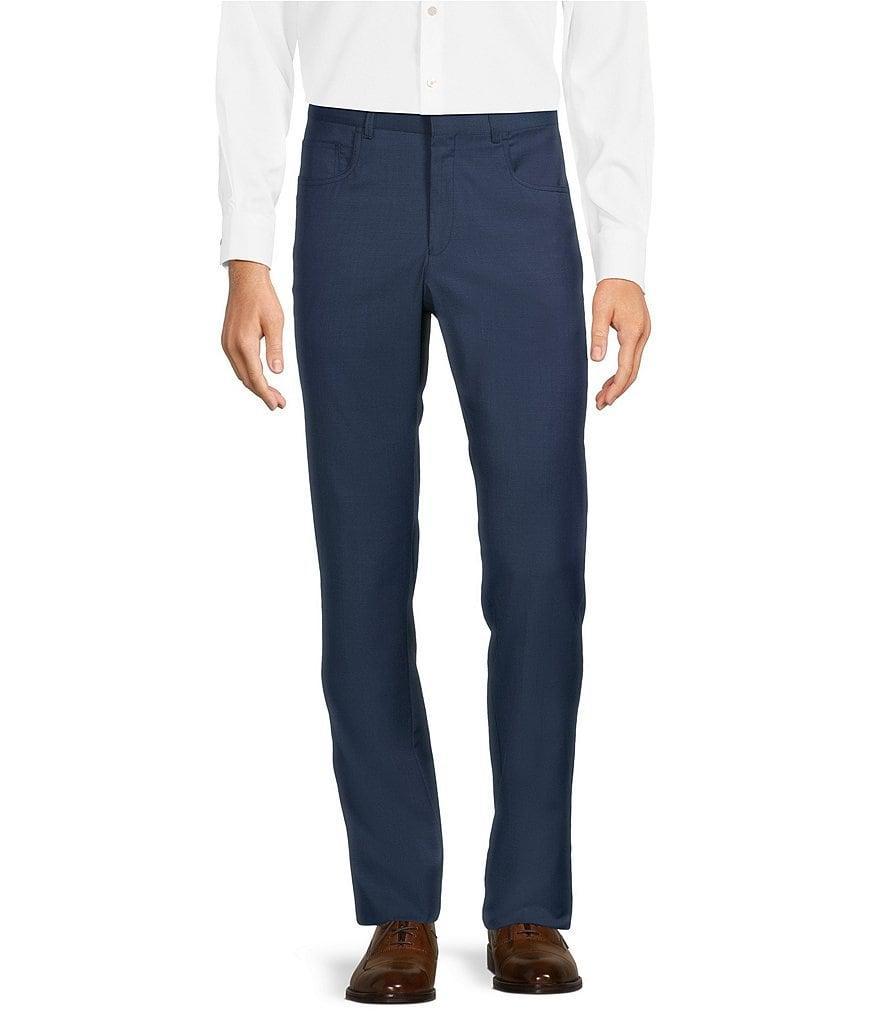 Hart Schaffner Marx New York Modern Fit Flat Front Solid Dress Pants Product Image