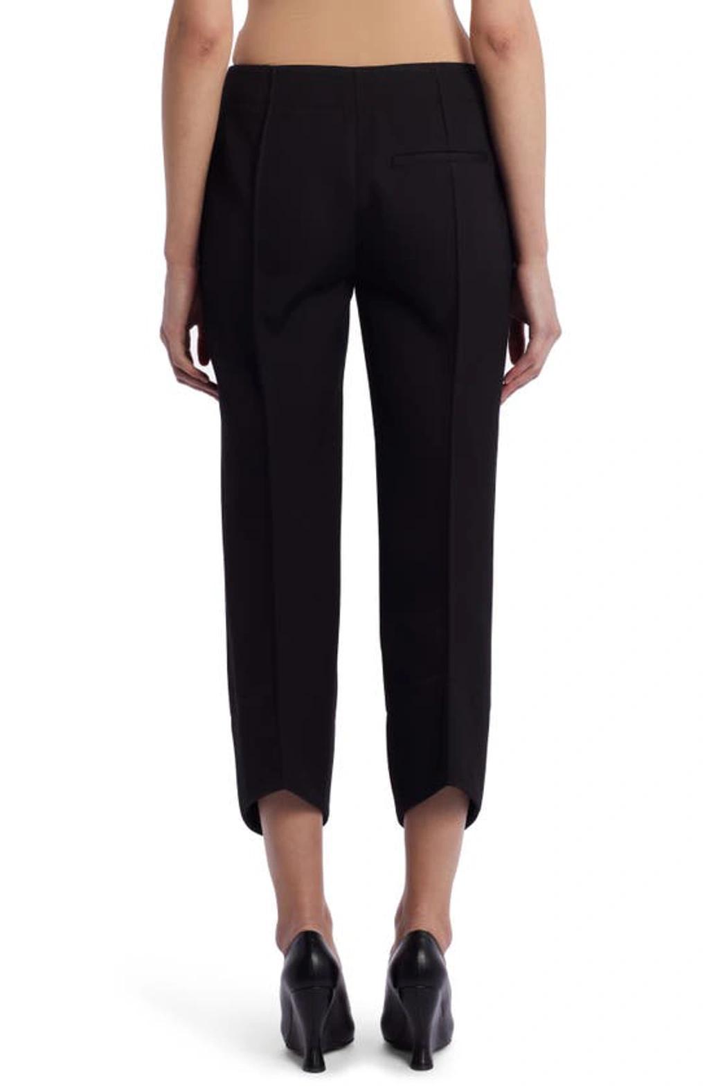 BOTTEGA VENETA Cropped Wool Flare Trouser Pants In Black Product Image