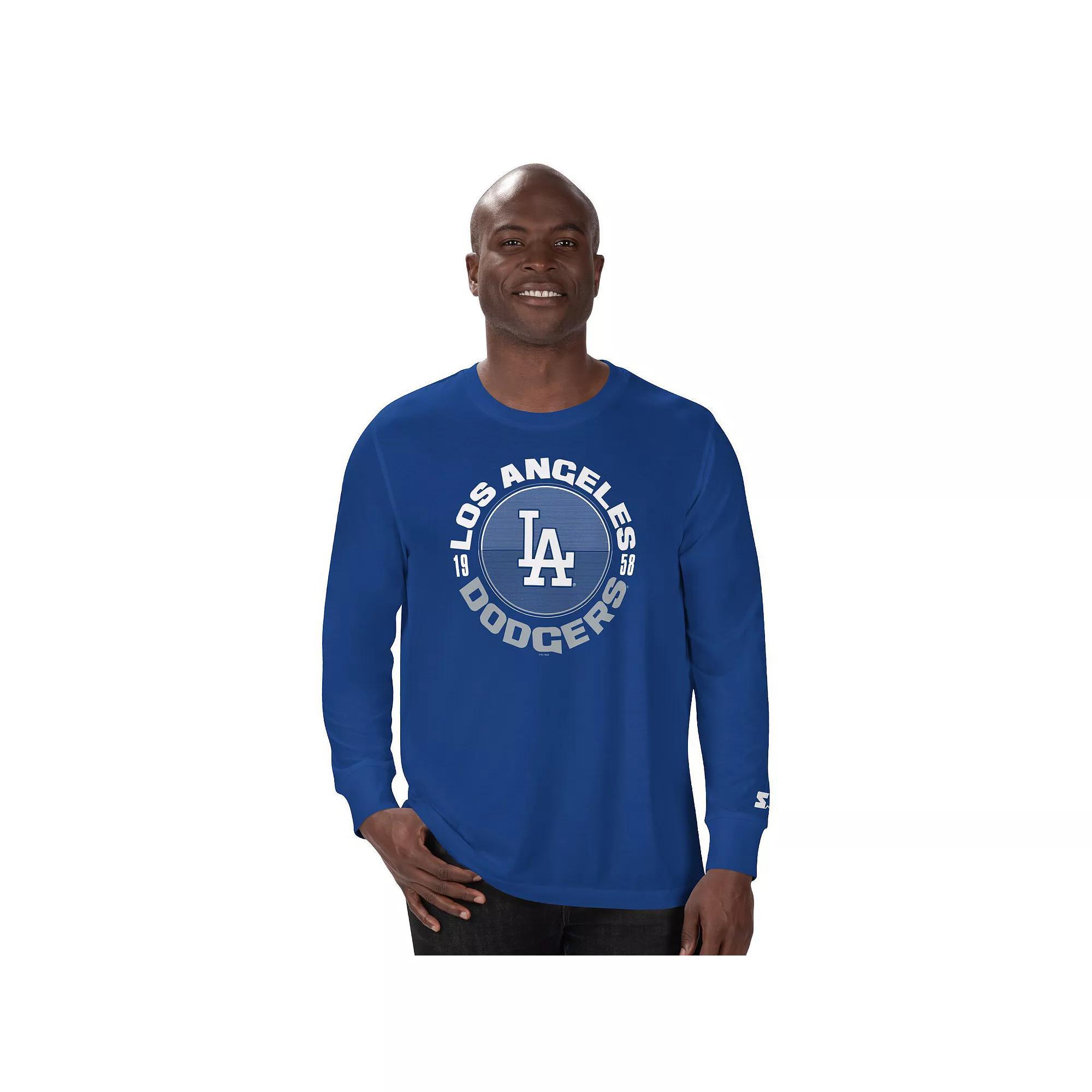 Men's Starter Royal Los Angeles Dodgers Halftime Long Sleeve T-Shirt, Size: XL, Blue Product Image