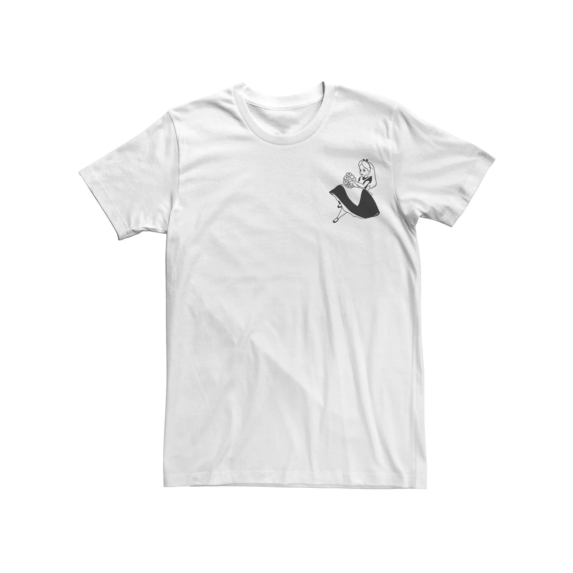 Men's Disney Alice In Wonderland Alice Left Chest Tee, Size: Large, Light Blue Grey Product Image