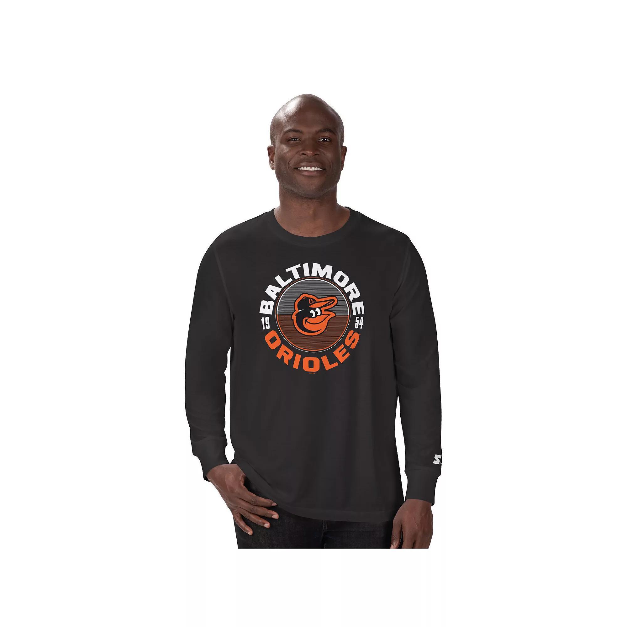 Men's Starter Black Baltimore Orioles Halftime Long Sleeve T-Shirt, Size: XL Product Image