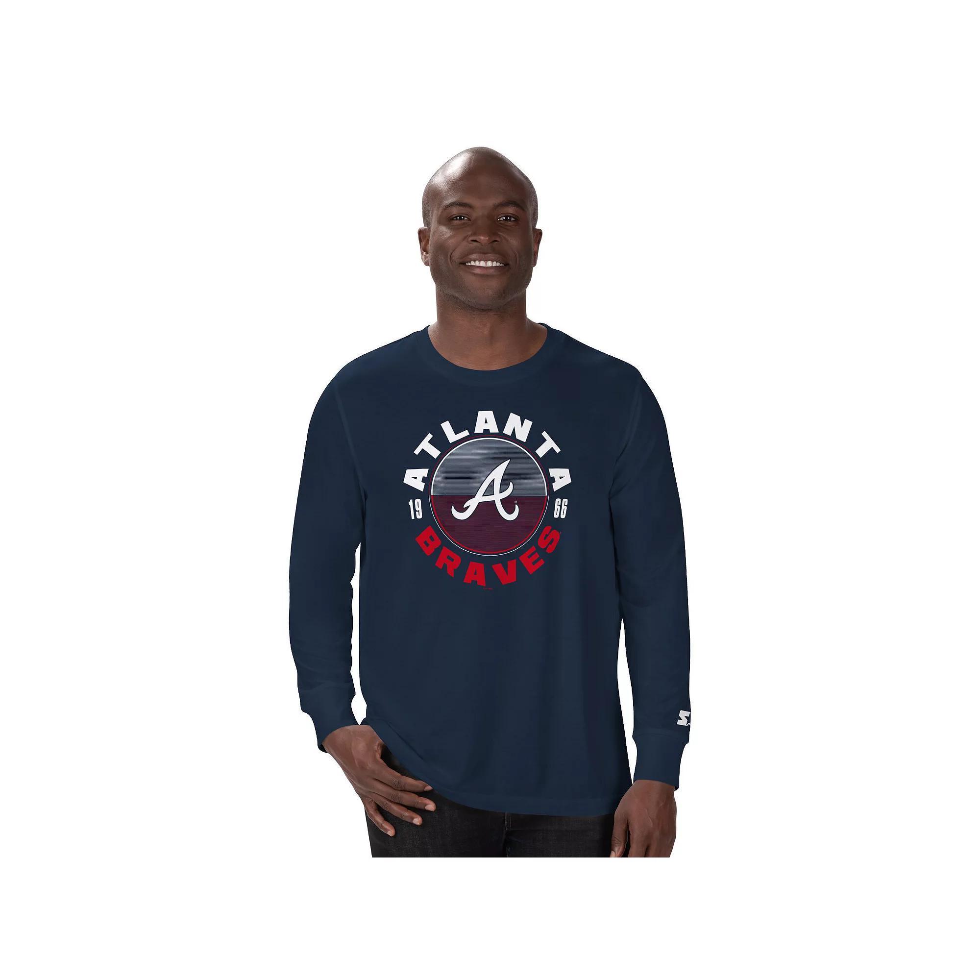 Men's Starter Navy Chicago Bears  Half Time Long Sleeve T-Shirt, Size: Medium, Blue Product Image