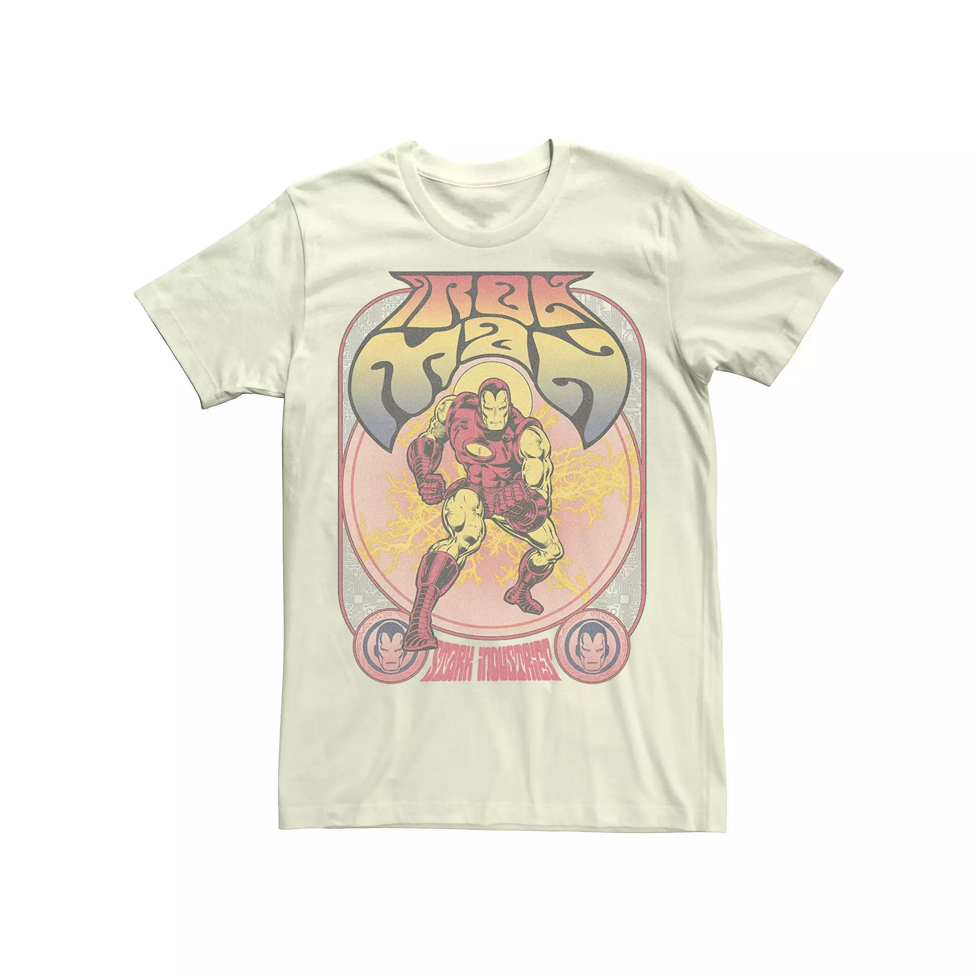 Men's Marvel Comics Retro Iron Man Stark Industries Tee, Size: Medium, Natural Product Image