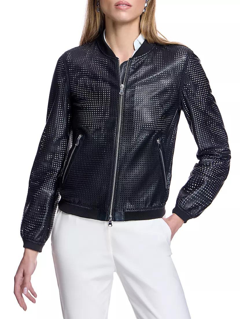 Perforated Leather Jacket Product Image