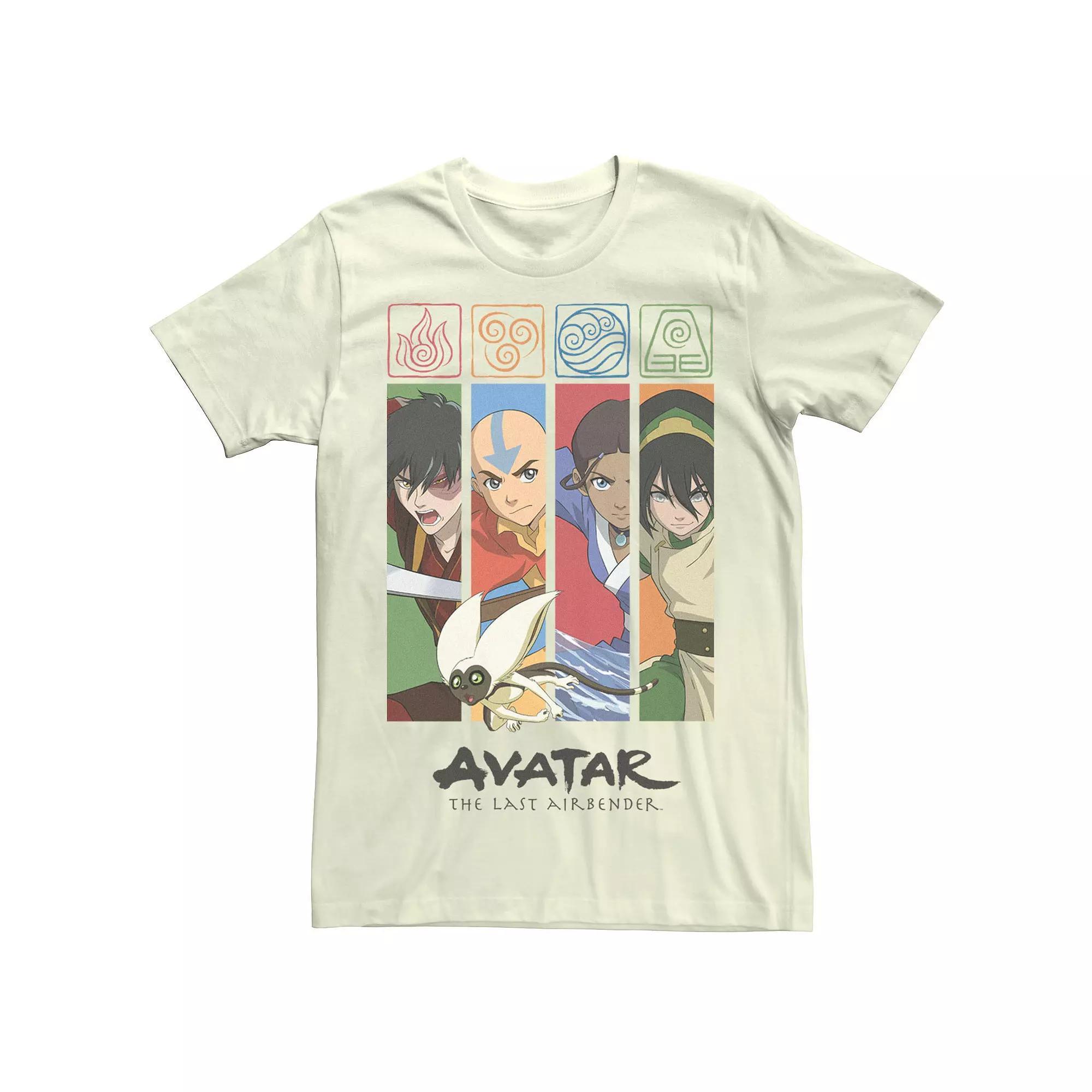 Men's Avatar: The Last Airbender Cast Elements Tee, Size: XXL, Natural Product Image