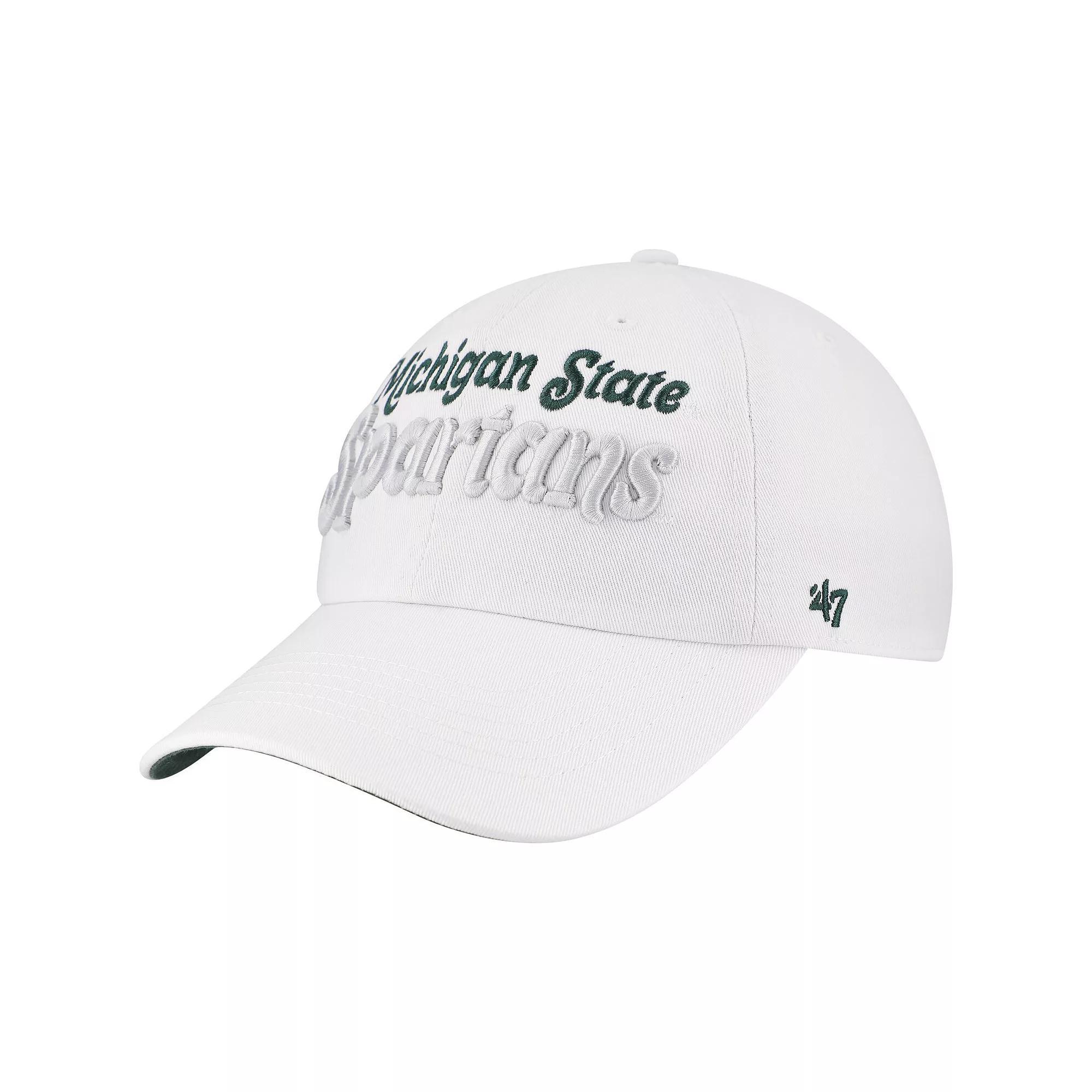 Women's '47 White Michigan State Spartans Pensacola Clean Up Adjustable Hat Product Image