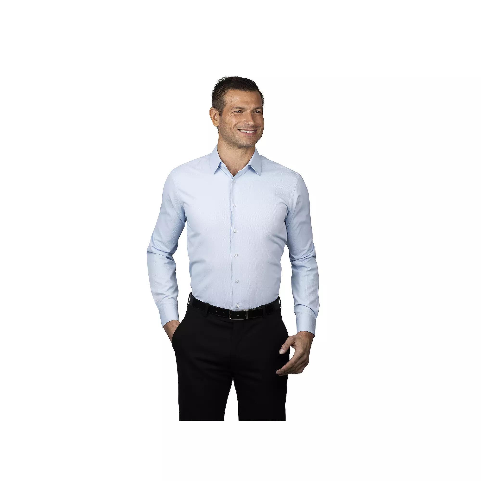 Men's Ben Sherman Slim-Fit Dobby Dress Shirt, Size: Medium-32/33, Light Blue Teardrop Product Image