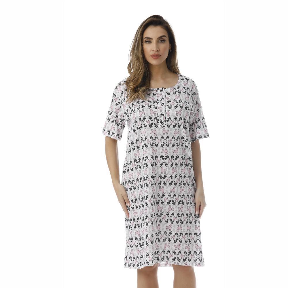Just Love Womens Nightgown - Short Sleeve Henley Oversized Sleepwear Gown Product Image