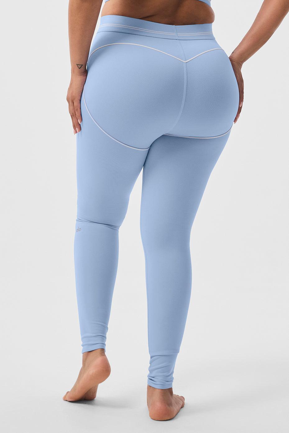 Airbrush High-Waist Heart Throb Legging - Seashell Blue/White Product Image