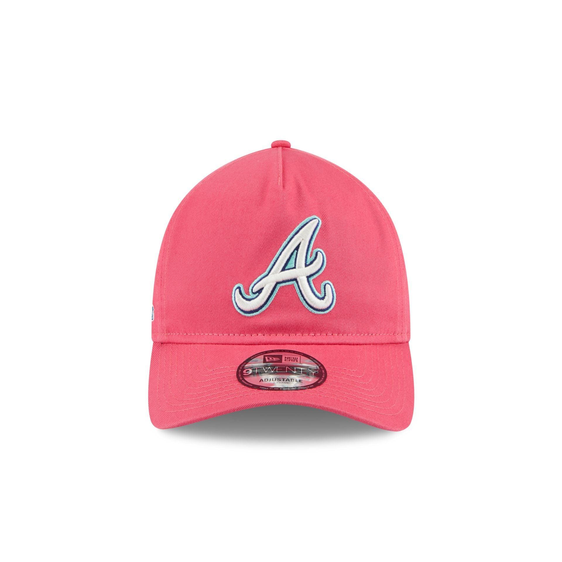Atlanta Braves Coral 9TWENTY A-Frame Adjustable Hat Male Product Image