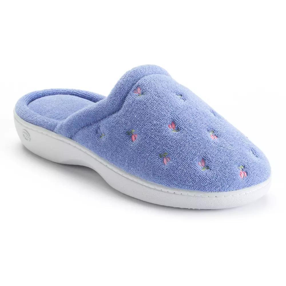 isotoner Embroidered Terry Secret Sole Womens Clog Slippers Purple Product Image