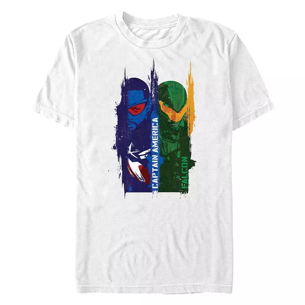 Men's Marvel Captain America Brave New World Captain And Falcon Poster Graphic Tee, Size: Large, White Product Image