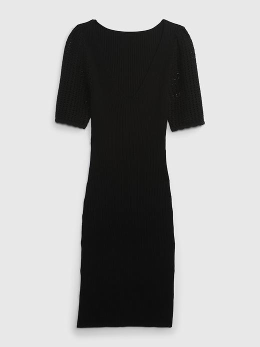 Crochet Sleeve Mini Sweater Dress Product Image