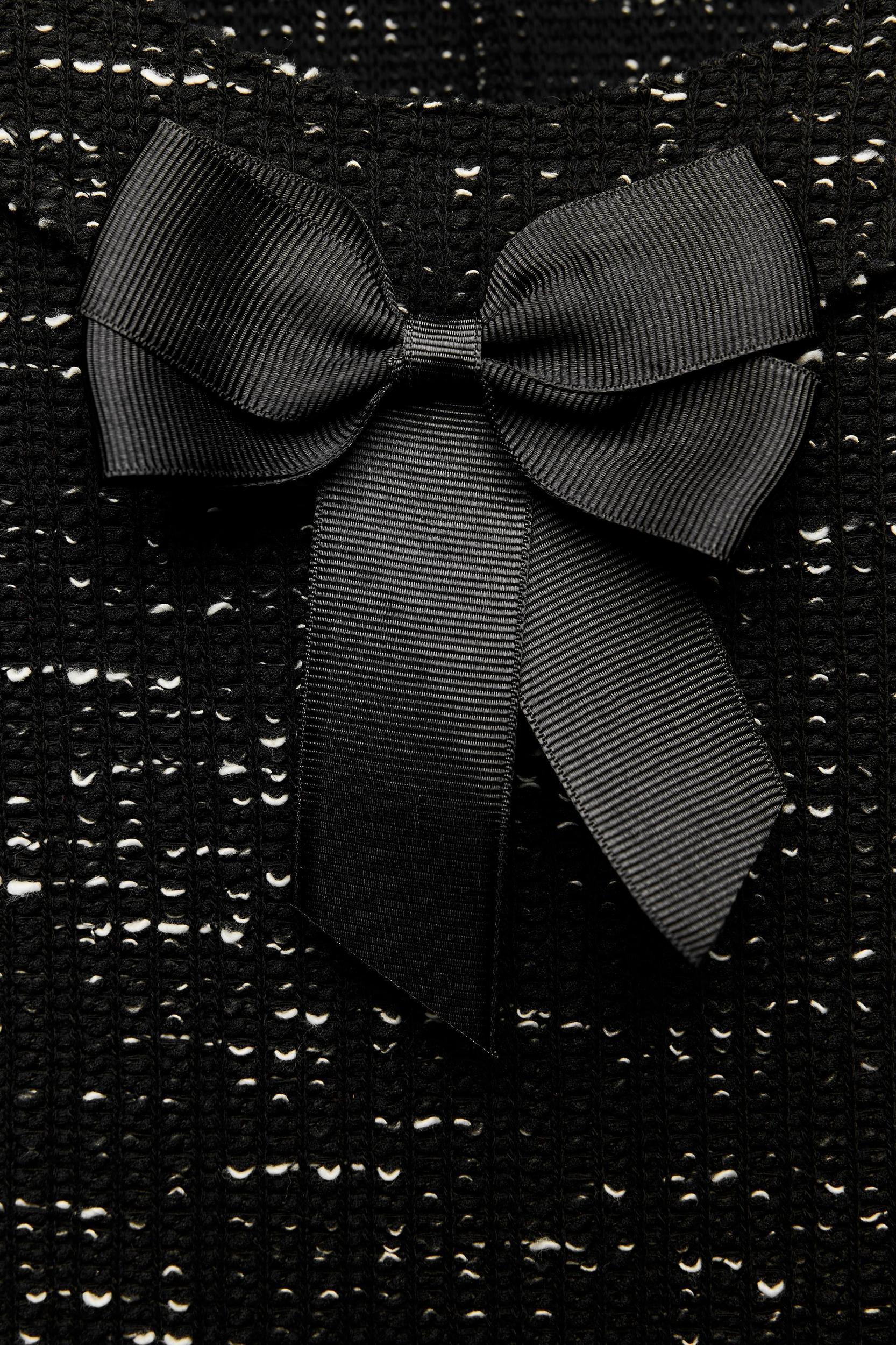 TEXTURED BOW SHORT DRESS Product Image