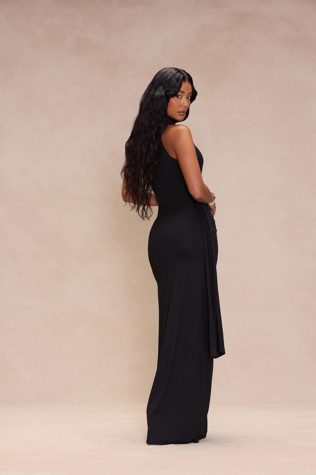 Saree Maxi Dress - Black Product Image