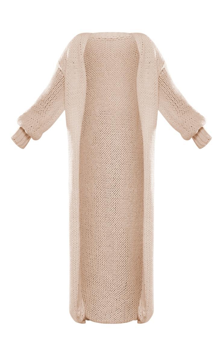 Cream Extreme Chunky Knitted Slouchy Maxi Cardigan Product Image