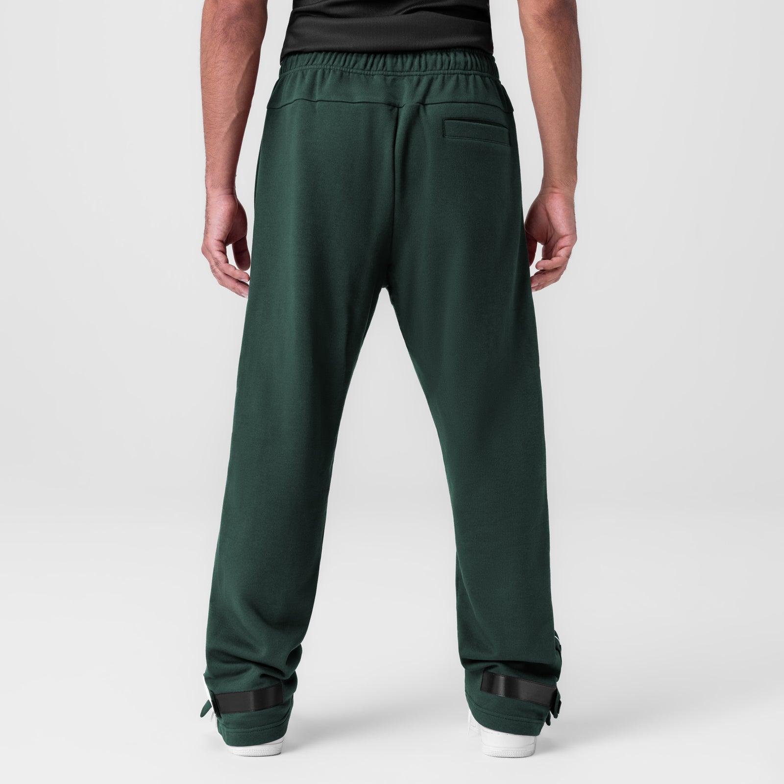 0998. Herringbone Terry Snap Button Sweats - Forest Green Product Image