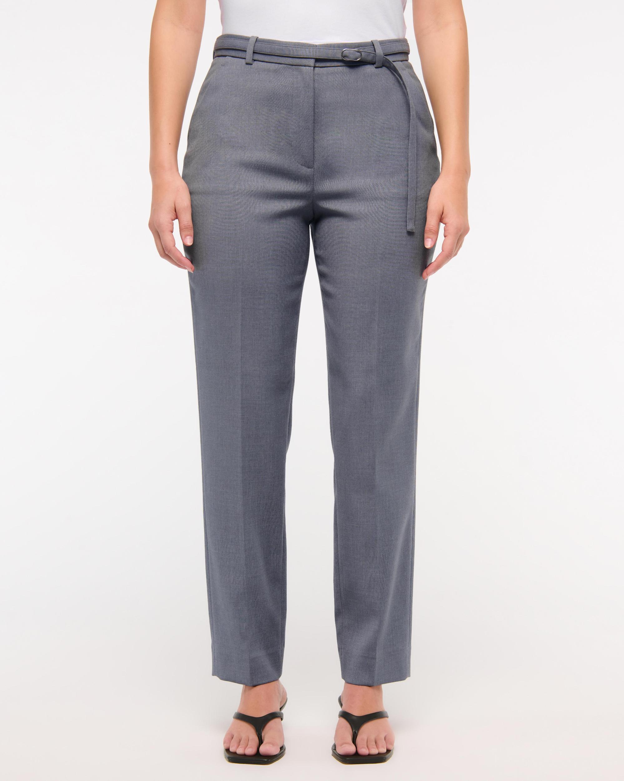 Curve Love High Rise Belted Ankle Straight Pant Product Image