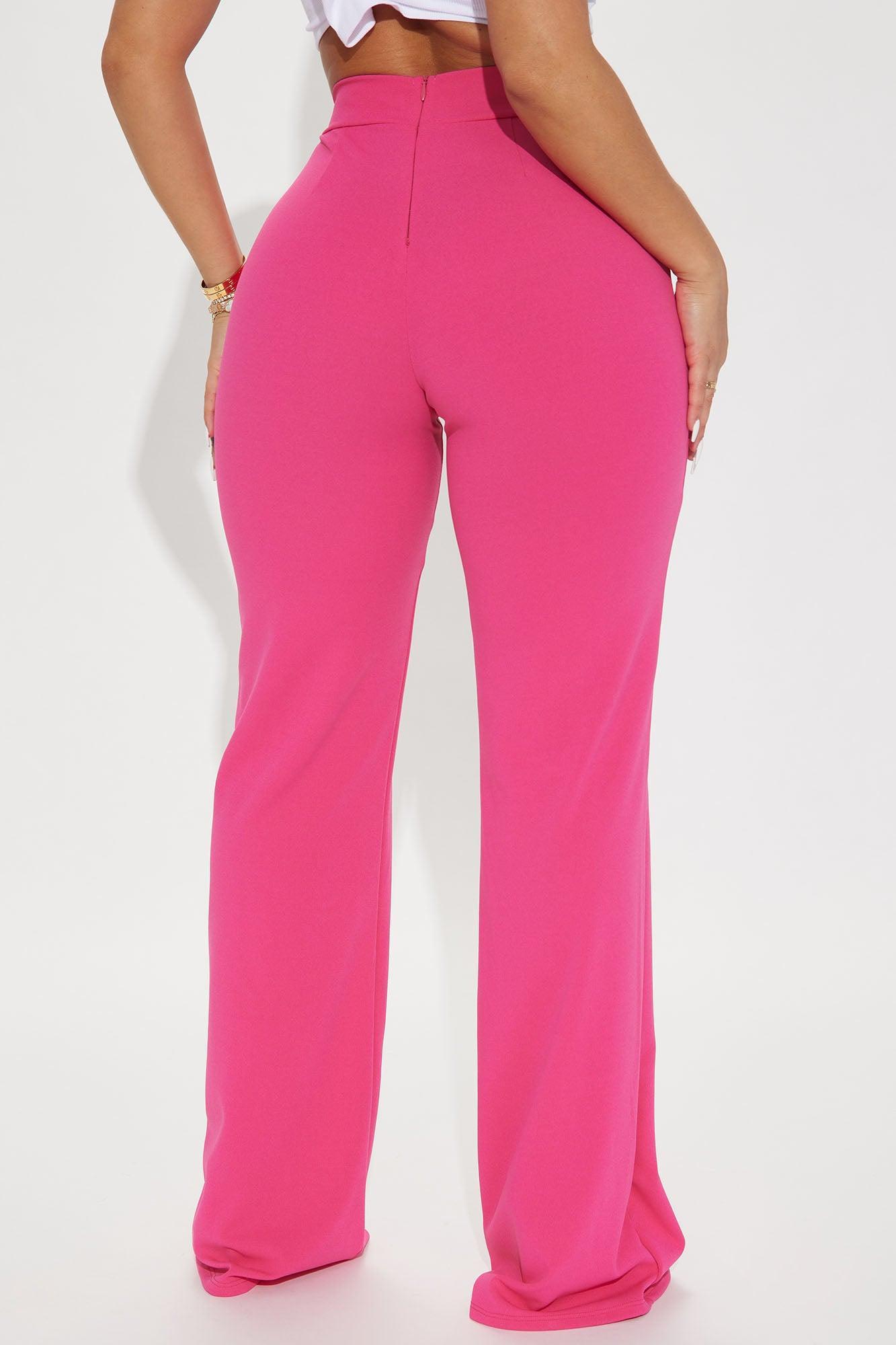 Call It Even Wide Leg Dress Pants - Fuchsia Product Image