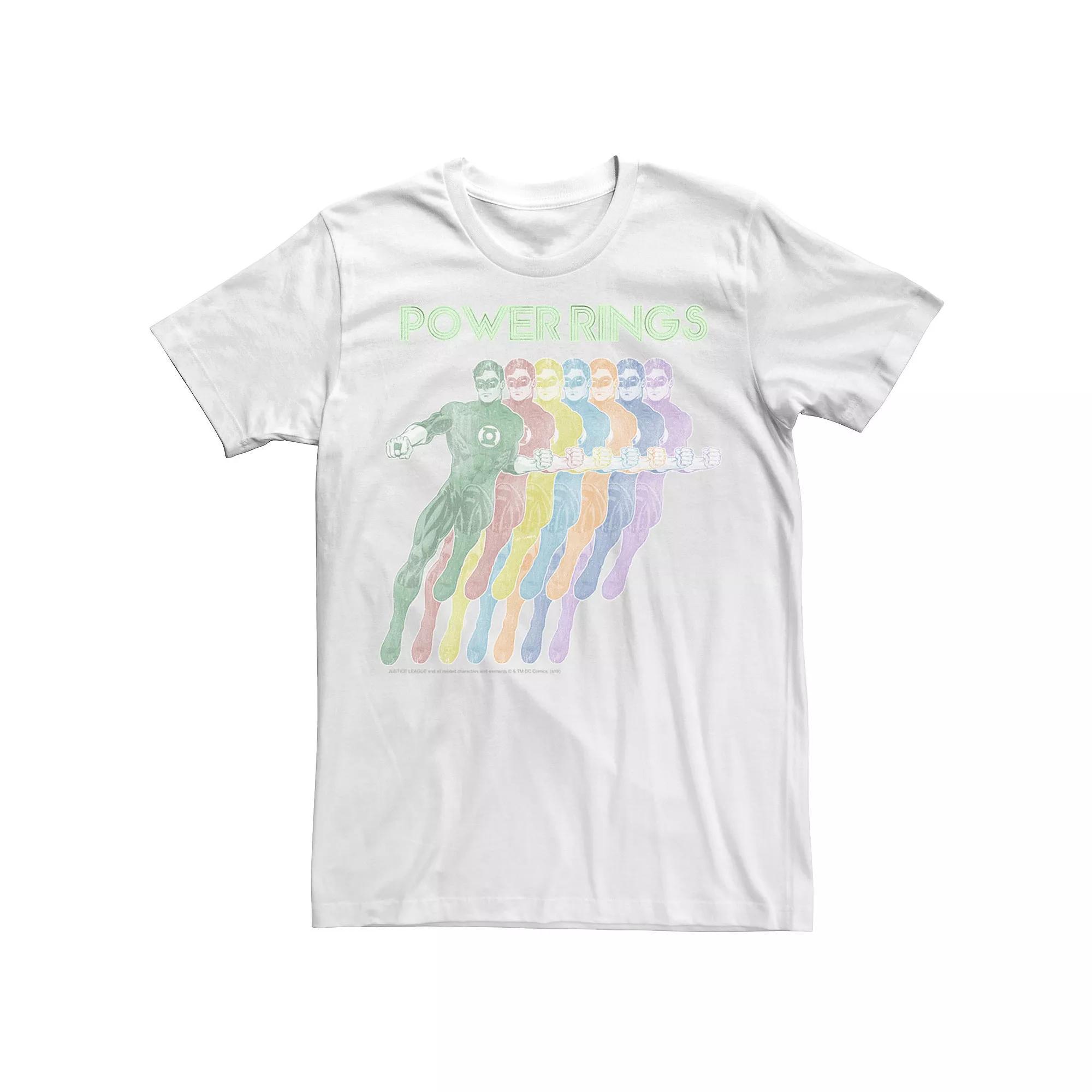 Men's Marvel Green Lantern Power Rings Portrait Graphic Tee, Size: XL, White Product Image