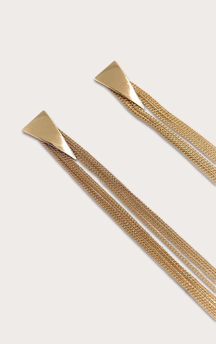 Gold Mesh Chain Drape Statement Earrings Product Image