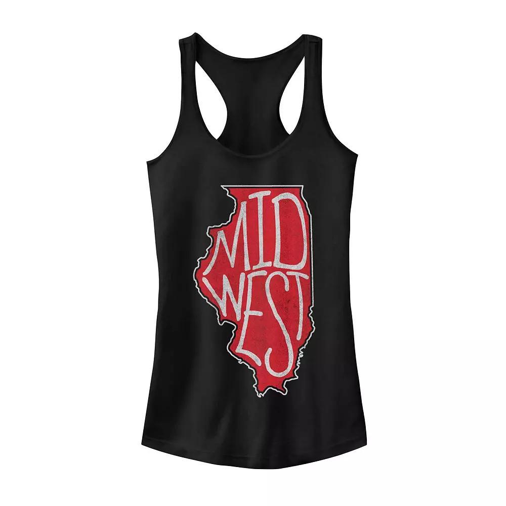Juniors' Fifth Sun "Midwest" Illinois Tank Top, Girl's, Size: XS, Black Product Image
