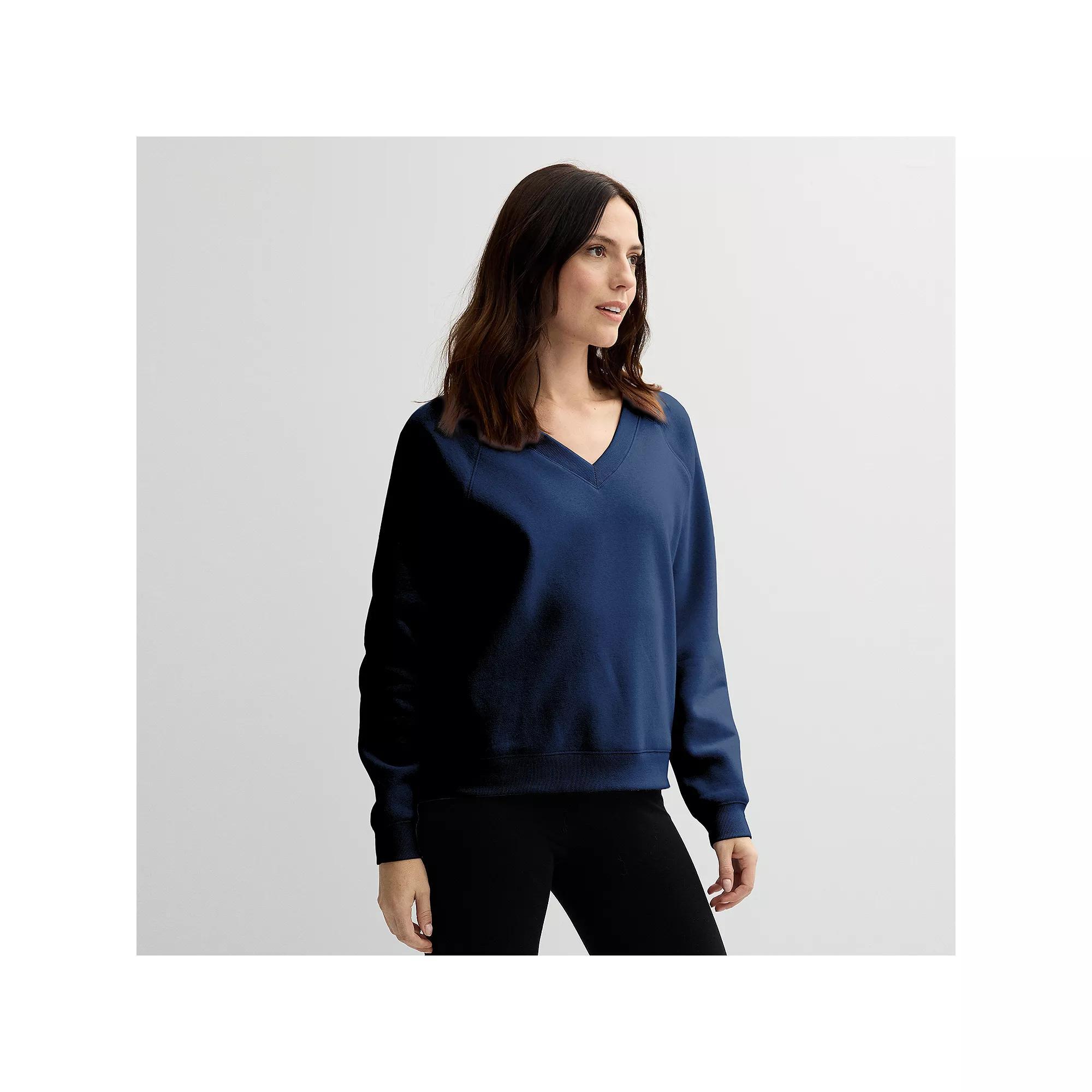 Women's Sonoma Goods For Life® V-Neck Sweatshirt, Size: XXL, Delightful Purple Product Image