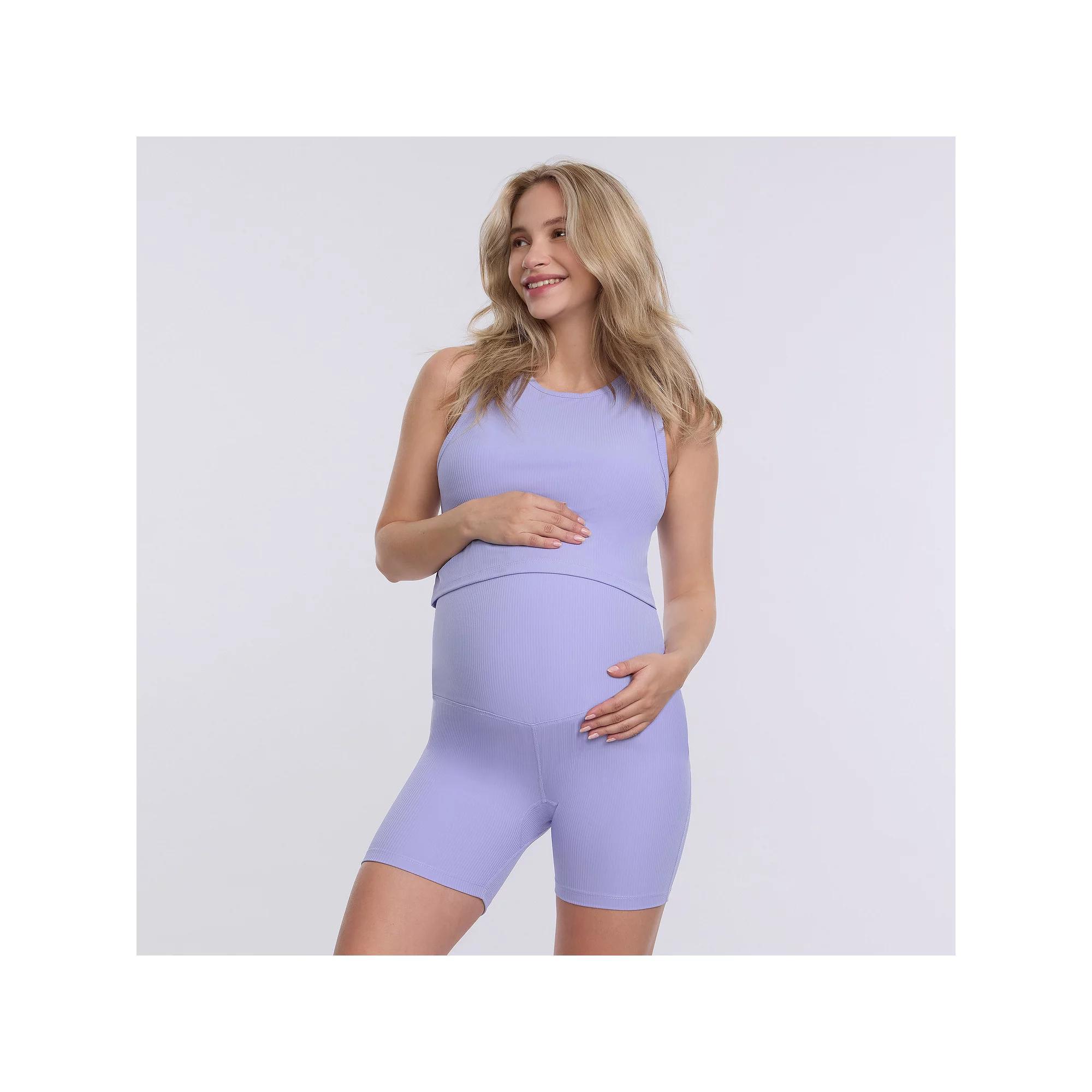 Maternity Motherhood® Cropped Racerback Tank Top, Women's, Size: Small-Mat, Sweet Purple Product Image