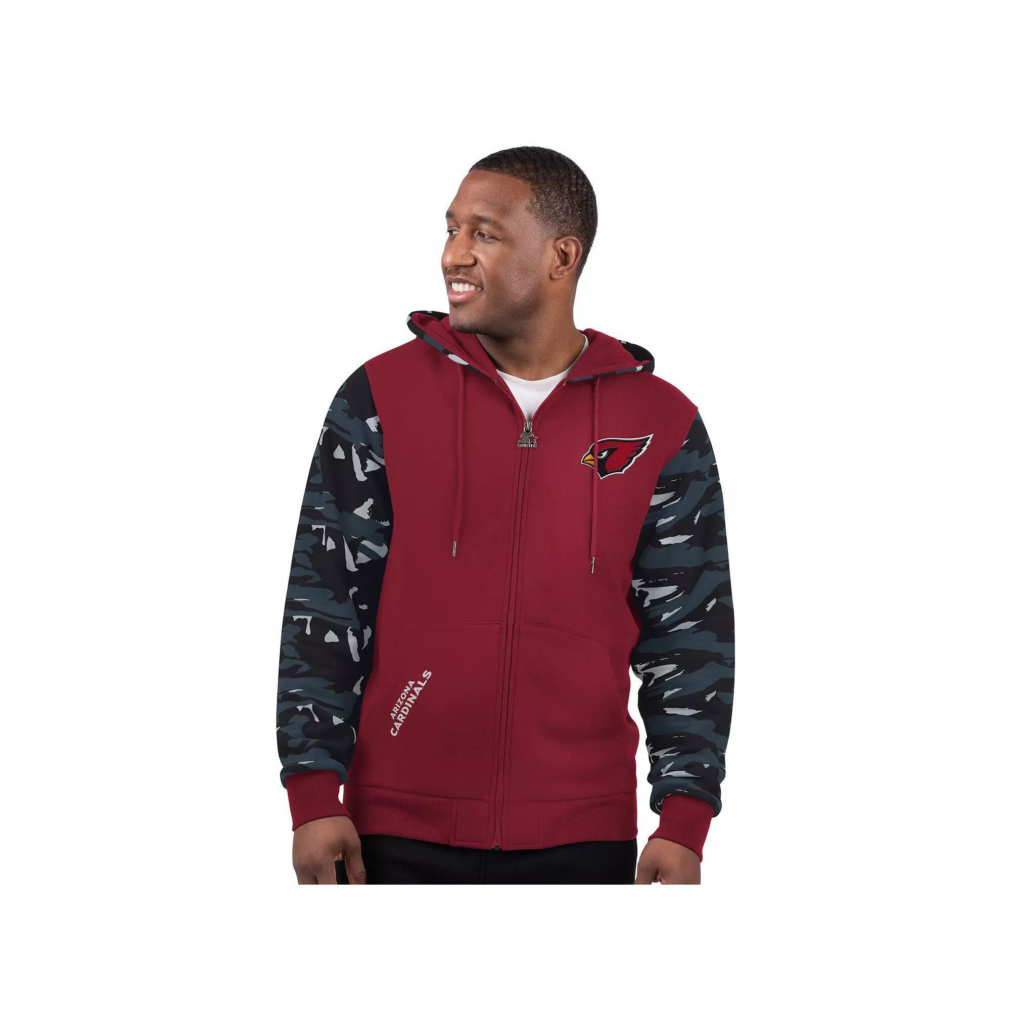 Men's Starter Cardinal Arizona Cardinals Thursday Night Gridiron Full-Zip Hoodie, Size: 3XL, Red Product Image