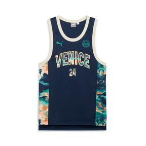 PUMA Venice Beach Basketball League Men's Basketball Jersey in Dark Blue Product Image