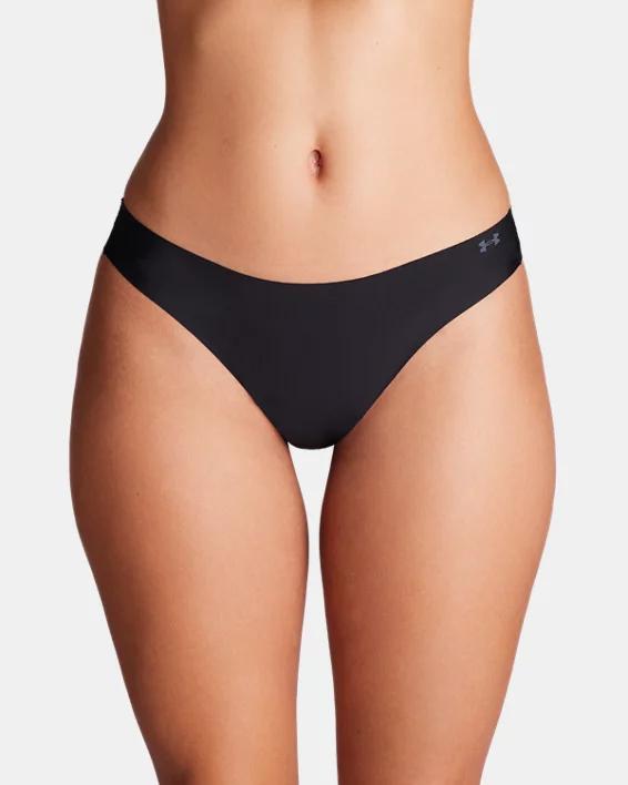 UA Pure Stretch Womens 3-Pack No Show Thong Product Image