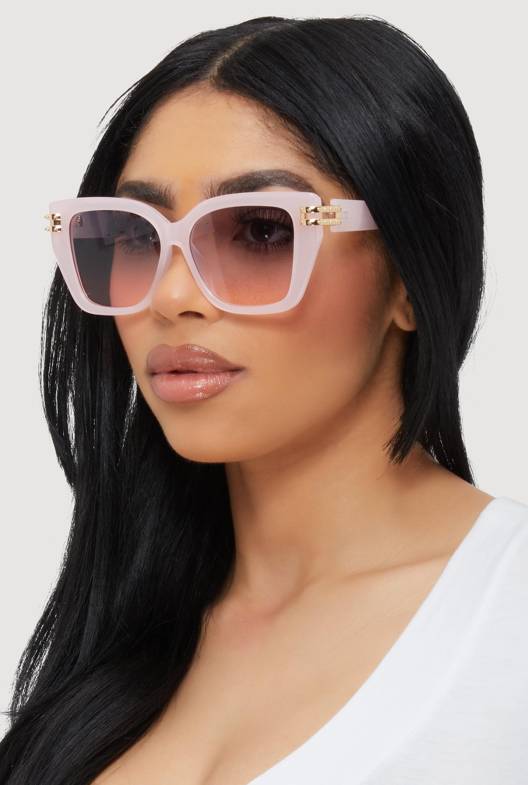 Cut Out Detail Ombre Square Sunglasses Female Product Image