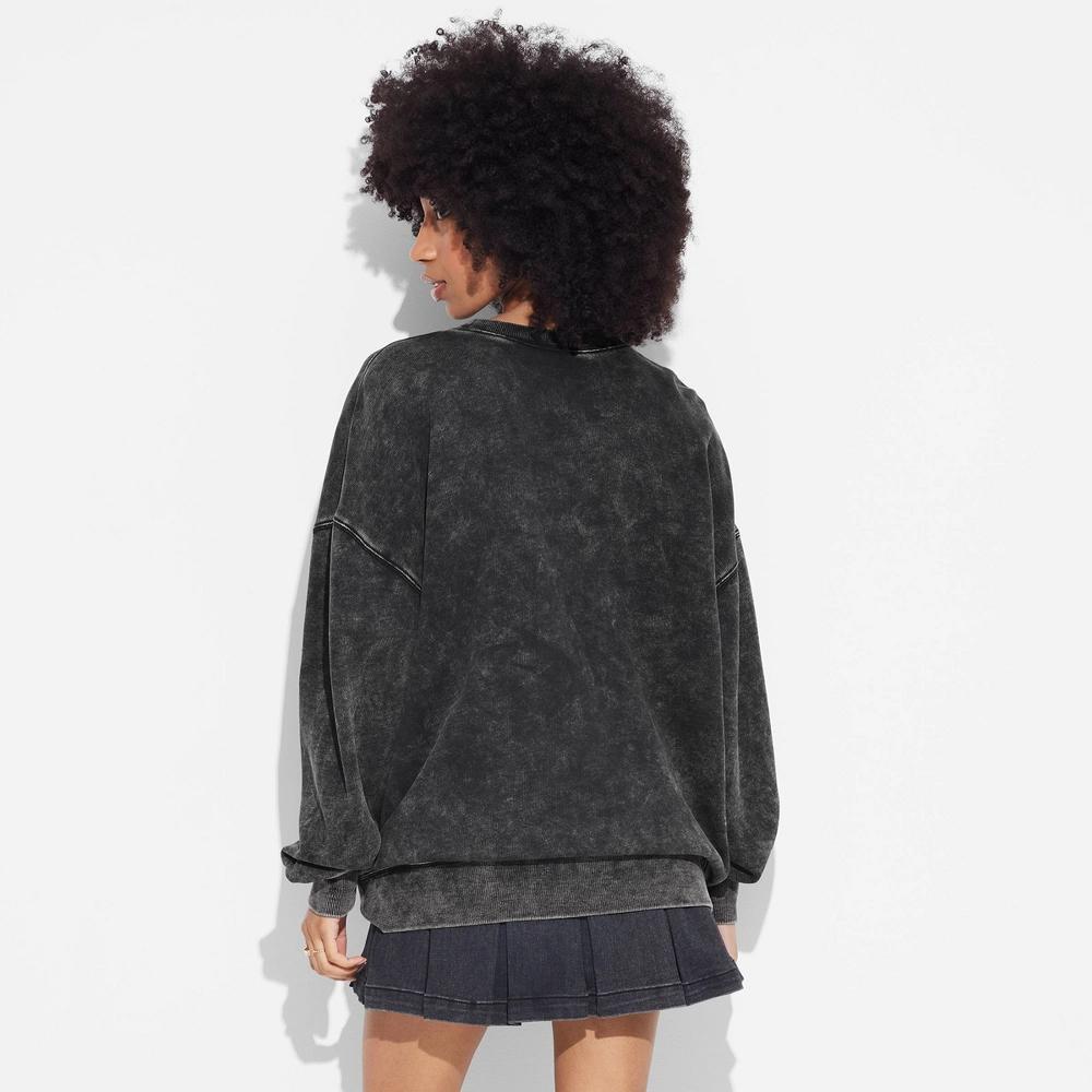 Women's Oversized Pullover Sweatshirt - Wild Fable™ Cherry Red XL: Heavyweight Fleece, Loose Fit, Crew Neck, Long Sleeve Product Image