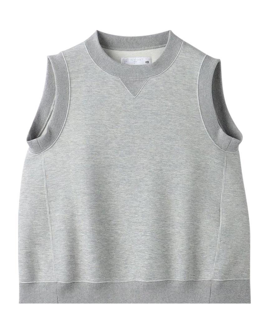 SACAI High-low Mélange Top In Gray Product Image