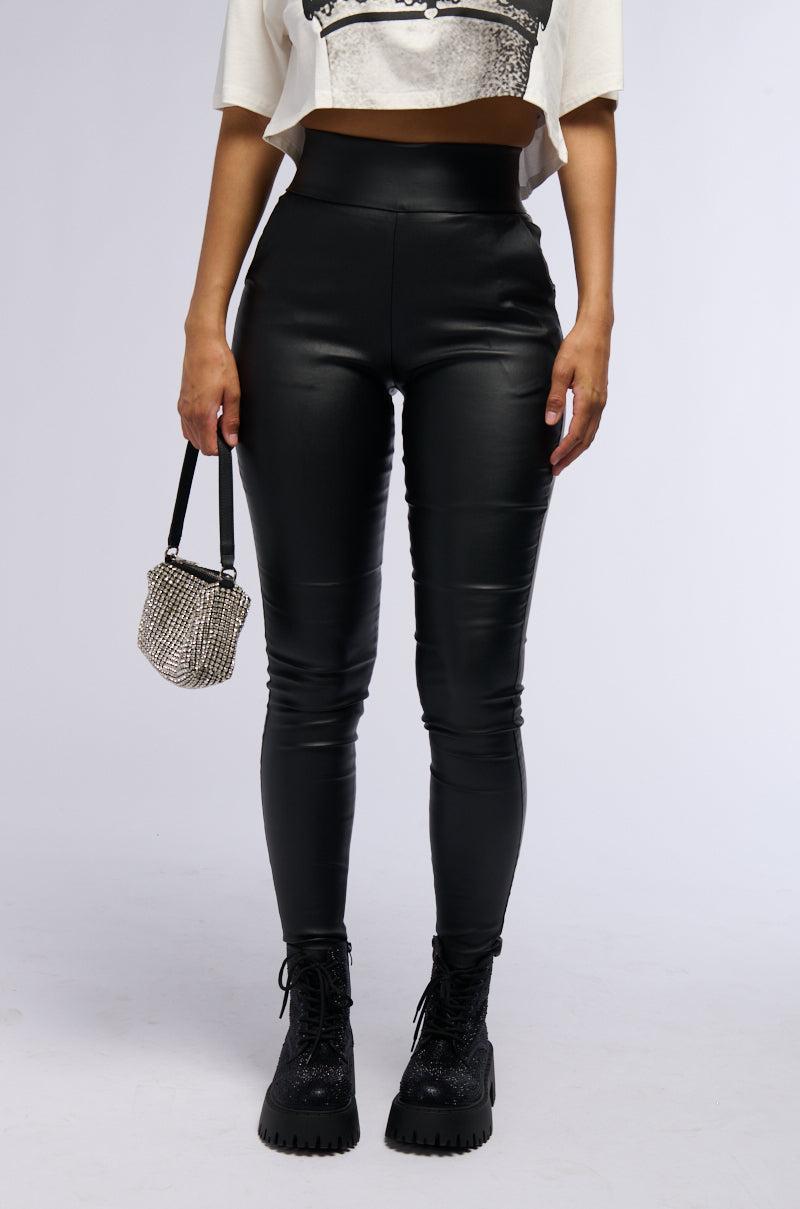 AMMO x AKIRA BIG BOOTY HIGH WAIST PLEATHER PANT WITH 4 WAY STRETCH Product Image