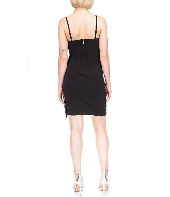 Michael Kors Sequin Matte Jersey Sleeveless Faux Wrap Mini Dress Product Image