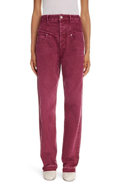 Isabel Marant Noemie Straight Leg in Burgundy Product Image