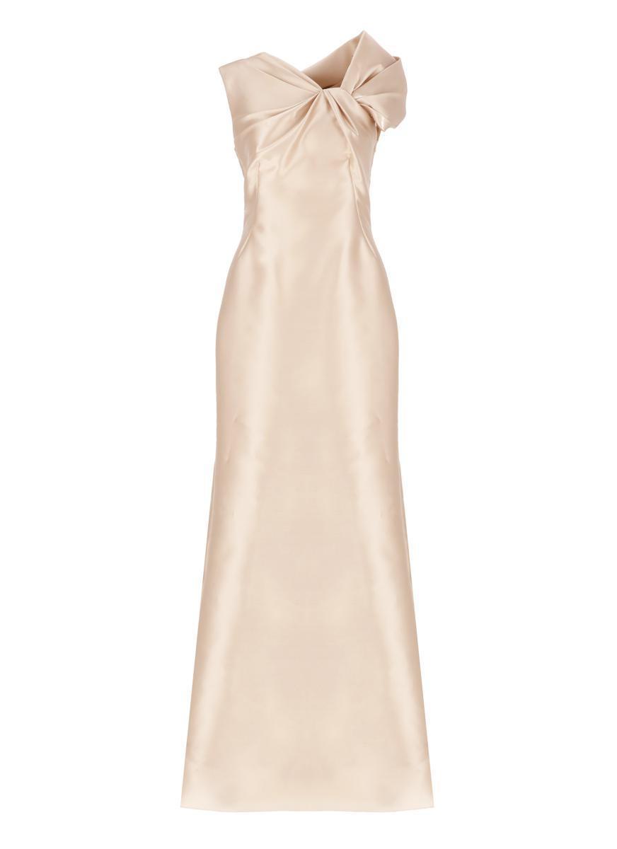 ALBERTA FERRETTI Gathered Gown In Beige Product Image